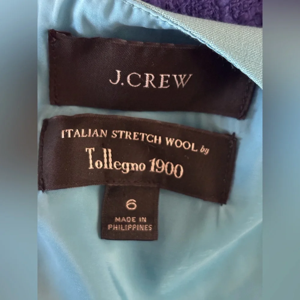 J Crew Tollengo Wool Resume Dress Monaco Blue - Picture 5 of 7